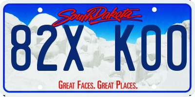 SD license plate 82XK00