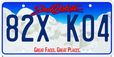 SD license plate 82XK04