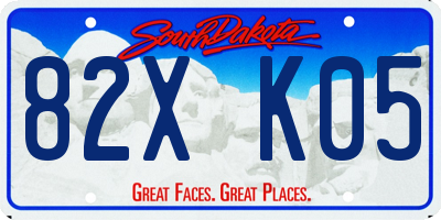 SD license plate 82XK05