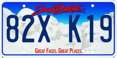 SD license plate 82XK19