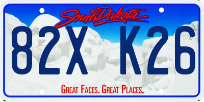 SD license plate 82XK26