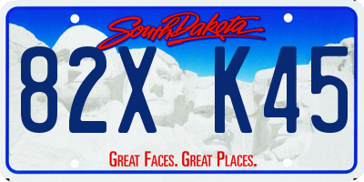 SD license plate 82XK45
