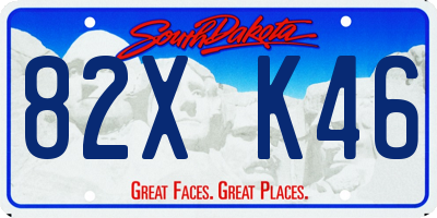SD license plate 82XK46