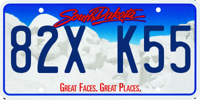 SD license plate 82XK55