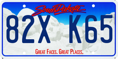 SD license plate 82XK65
