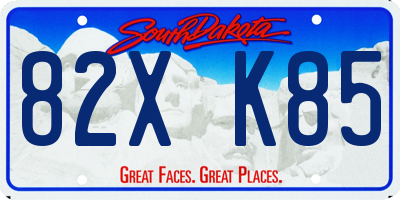 SD license plate 82XK85