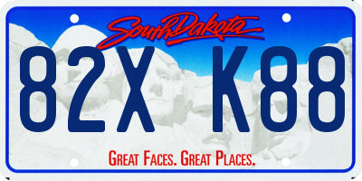 SD license plate 82XK88