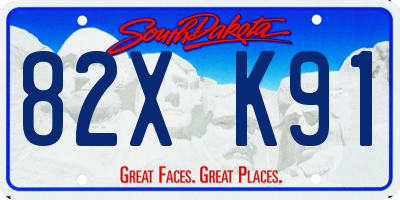 SD license plate 82XK91