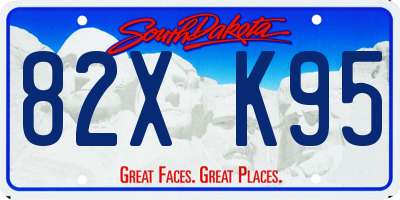 SD license plate 82XK95