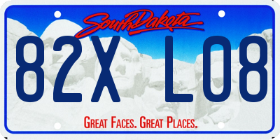 SD license plate 82XL08