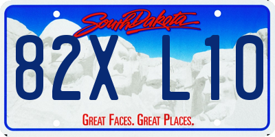 SD license plate 82XL10