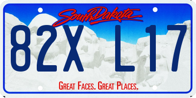 SD license plate 82XL17