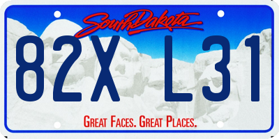 SD license plate 82XL31