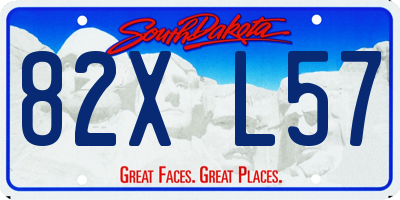 SD license plate 82XL57