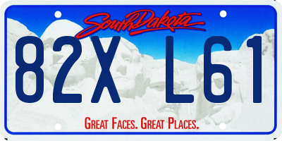 SD license plate 82XL61