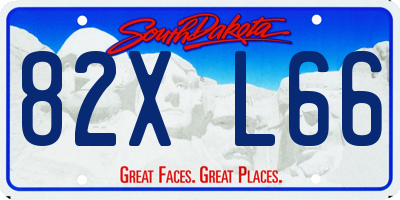 SD license plate 82XL66