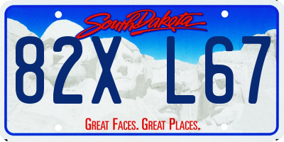 SD license plate 82XL67