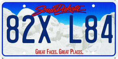 SD license plate 82XL84