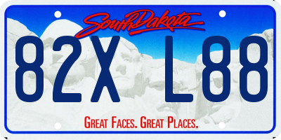 SD license plate 82XL88