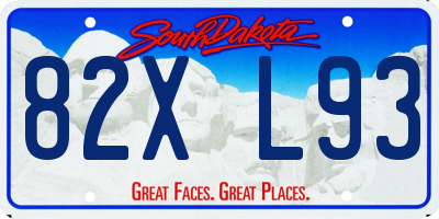 SD license plate 82XL93