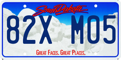 SD license plate 82XM05