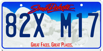 SD license plate 82XM17
