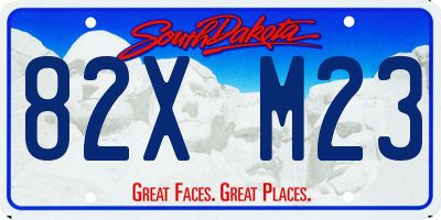 SD license plate 82XM23