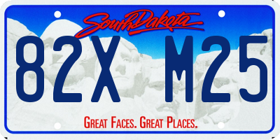 SD license plate 82XM25