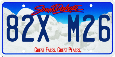 SD license plate 82XM26