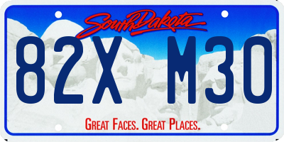 SD license plate 82XM30