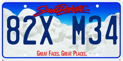 SD license plate 82XM34