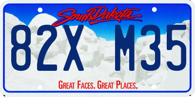 SD license plate 82XM35
