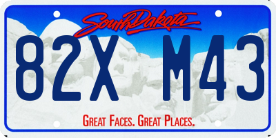 SD license plate 82XM43