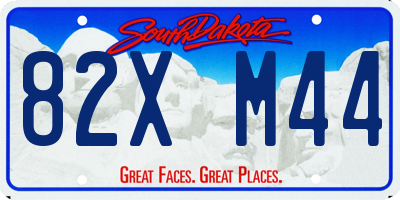 SD license plate 82XM44