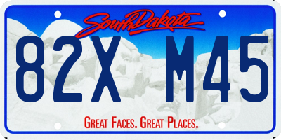 SD license plate 82XM45