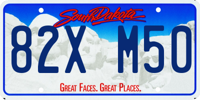 SD license plate 82XM50