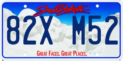 SD license plate 82XM52