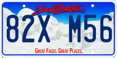 SD license plate 82XM56