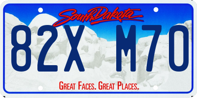 SD license plate 82XM70
