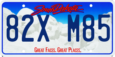 SD license plate 82XM85