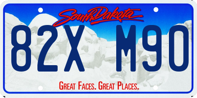 SD license plate 82XM90