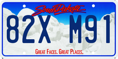 SD license plate 82XM91