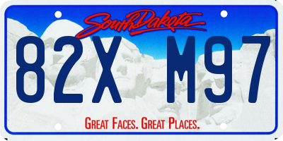 SD license plate 82XM97