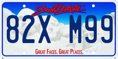 SD license plate 82XM99