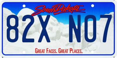 SD license plate 82XN07