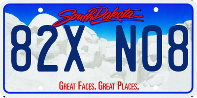 SD license plate 82XN08