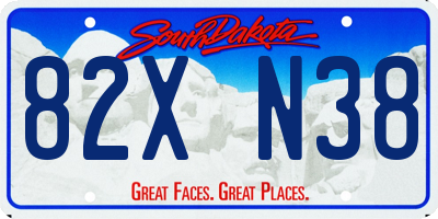 SD license plate 82XN38