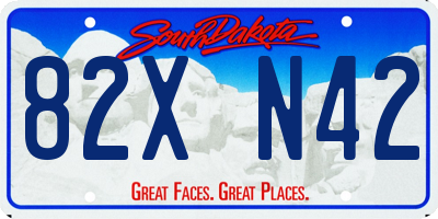 SD license plate 82XN42