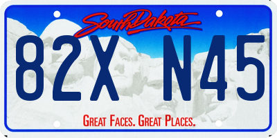 SD license plate 82XN45