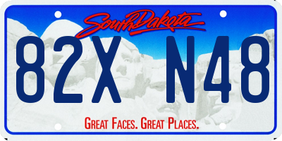 SD license plate 82XN48